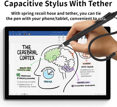 T220 Stylus Pen for Tablet X2, Capacitive Stylus for Touch Screens, Tether Phone Touch Pen for Mobile Phone Tablet PC