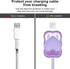 Cute 3D Love Heart Cable Protector for iPhone Charger, Data Line Saver for iPhone 11 12 13 14 Pro Max - Purple