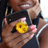 Expandible Collapsible Clear Crystal Glitter Mobile Phone Grip Stand Holder for Smartphones & Tablets (Sunflower