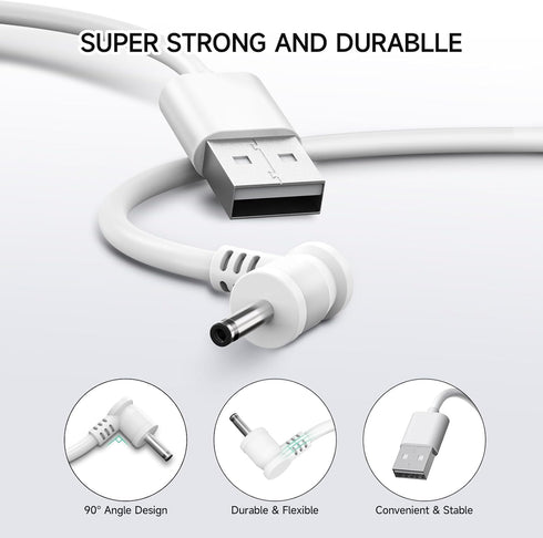 OLAIKE 8m/26ft Charge Cable with DC Power Adapter for Ring Stick Up Cam Battery 3rd Gen/2nd Gen/Plug-in, Weatherproof,
