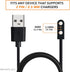 Charging USB Cable (2 Pin Magnetic) for Smart Watch Bluetooth Devices, Black (Size- 2.8 mm– 2 Pack)