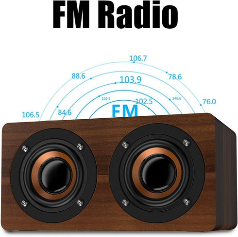 Yoidesu Bluetooth Speakers, Home Party Wireless Speaker with FM Radio, Portable Bluetooth Speaker (Brown)