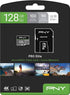 128GB PRO Elite Class 10 U3 V30 microSDXC Flash Memory Card - PNY, 100MB/s, 4K UHD