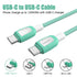 USB C to USB C Cable 120W 2-Pack, 6ft+10ft Fast Charging Compatible with iPhone 15 Pro Max, Samsung S22 Ultra