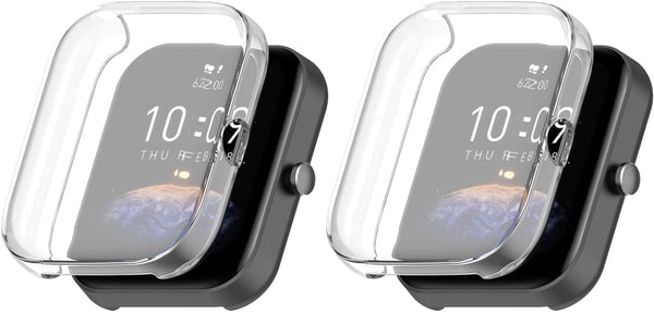 Screen Protective Case for Amazfit Bip 3 Pro/Bip 3 Smart Watch, TPU Soft Ultra-Slim Screen Protector Bumper Shell (2