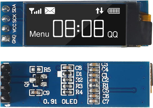 ACEIRMC 4pcs I2C 0.91 Inch I2C I2C 3.3V~5V 4PINS ESP32 ESP8266 STM32 (10pcs Display Module OLED Display Module OLED