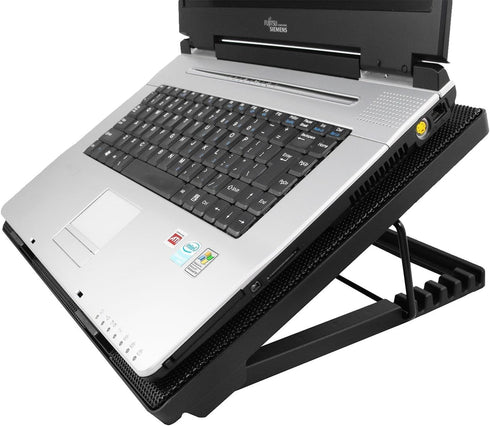 Laptop Cooling Pad for 17inch 15.6 14 13 12inch, Gaming Cooler with 5 Quiet Fans, LED Lights, 2 USB Ports, Adjustable