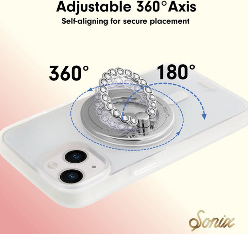 Sonix Magnetic Phone Grip and Ring Holder, Compatible with MagSafe, Rotatable Kickstand for iPhone 15