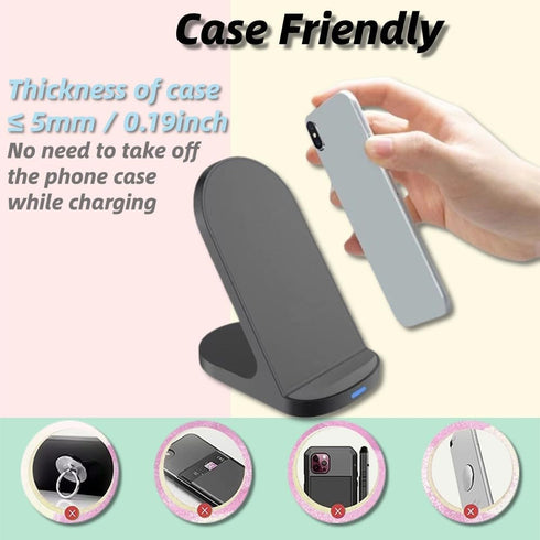 15W Fast Wireless Charger, 10W Wireless Charging Stand Compatible with iPhone 14 13 12 11 Pro XR XS 8 Plus Galaxy S22
