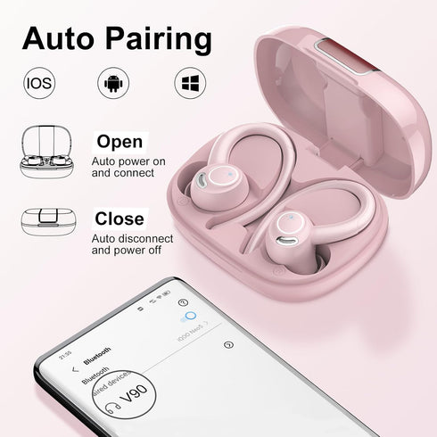 5.3 48H IPX7 Wireless Earbuds Bluetooth Headphones Sports, Earphone with ENC Mic, Stereo Deep Bass Bluetooth Earbuds