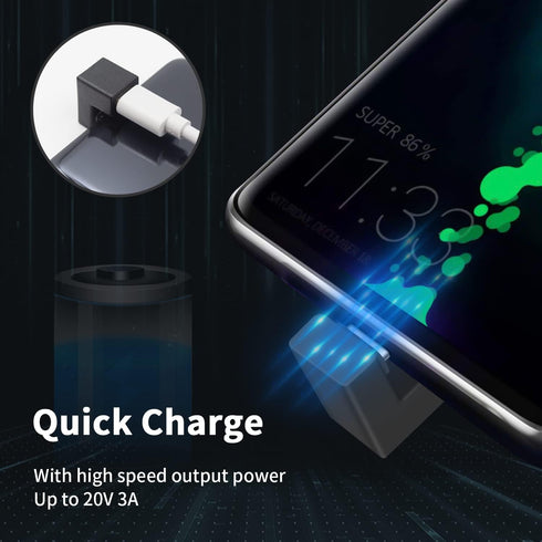 Poyiccot USB C U Shape Adapter, 3 Pack 180 Degree USB C to USB C Extension Adapter (Type-C 3.1 Gen 2)