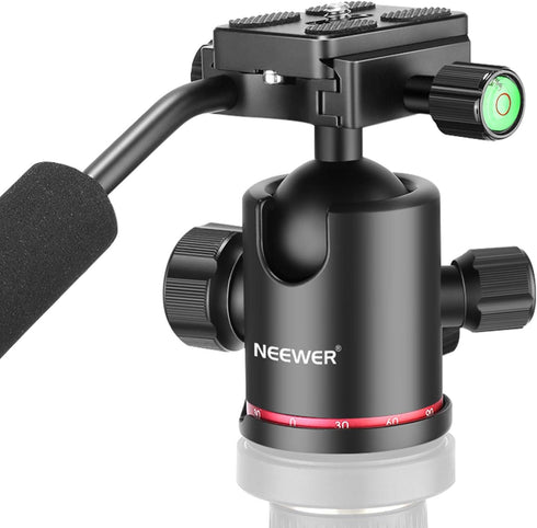 Neewer Heavy Duty Camera Tripod Ball Head with Handle, 360 Degree Panoramic Head for Tripod, Monopod, DSLR Camera