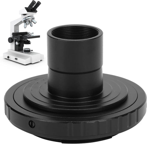 Zyyini Microscope Lens Adapter, Aluminium Alloy Black 23.2mm T-Mount for Nikon F-Mount SLR Camera, Biological Microscope
