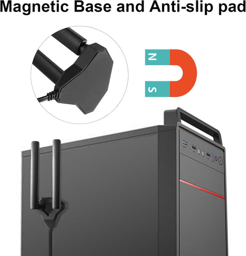 WiFi 6 6E Tri-Band Magnetic Base WiFi Antenna for Wireless Router Hotspot PC Desktop Computer PCI-E Network Card