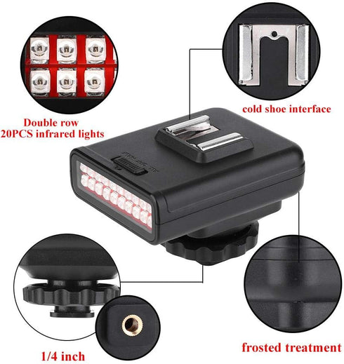 Portable Infrared Camera Night Vision Lamp, 20M LN-3 Double Row USB Charging Photography Night Vision Light