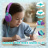Kids Volume Limited 85/110dB Wired Over-Ear/On-Ear Foldable Headset with Inline Cable AUX 3.5mm Cord Mic for Boys and
