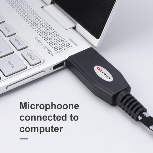 1/4" 1/4" inch 10Ft Devinal USB to Dual Stereo Audio Cable, USB-A to Dual Output Cord Connector, PC to Stereo Audio