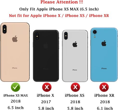 iPhone XS Max Case with Camera Lens Cover, HD Screen Protector, Military Grade Drop Protection, Magnetic Ring Holder