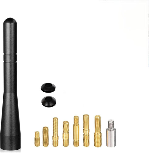 SZSAUTO 4 Inch Short Car Antenna, Aluminum Car Truck Antenna Replacement Mast, Vehicle