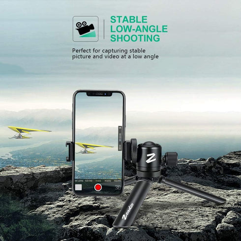 Zeadio Metal Mini Tripod, Max Load 20kg/44lb, Desktop Tabletop Stand for Smooth 4, Crane Plus, Osmo Mobile, All Cameras