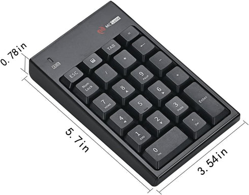 MCSaite Wireless Numeric Keypad & Mouse Combo - Wireless Number Pad Keyboard and Mouse for Laptop Desktop