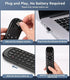 Miritz 6-Axis Air Mouse - with Voice, Gyroscope, Bluetooth, Infrared LearningPower Button only, USB Air Mouse Remote