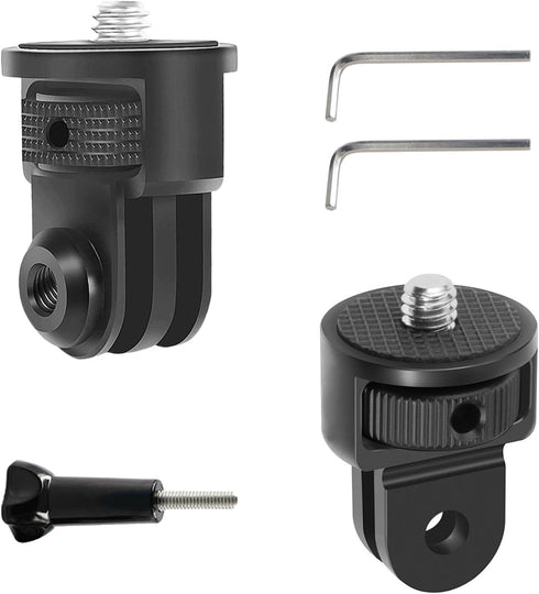 Aluminum Camera Tripod Mount Adapter with 1/4"-20 Adapter Screw for Insta 360 X4 X3 X2 X, DJI Pocket 2, Go Pro