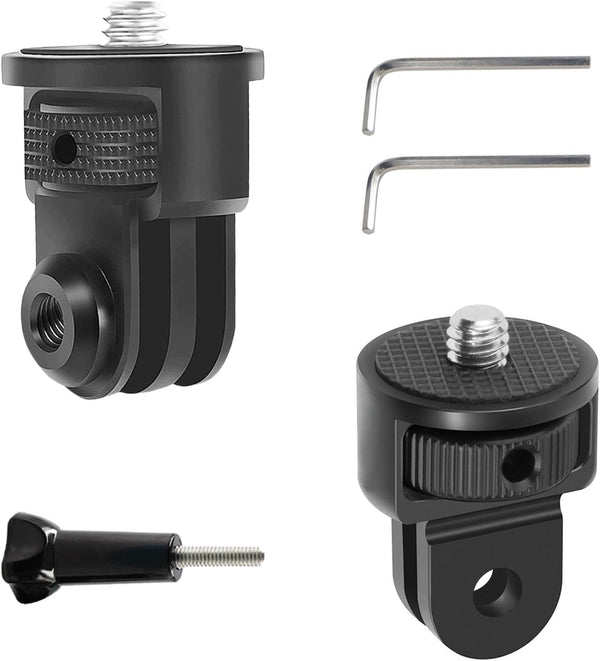Aluminum Camera Tripod Mount Adapter with 1/4"-20 Adapter Screw for Insta 360 X4 X3 X2 X, DJI Pocket 2, Go Pro