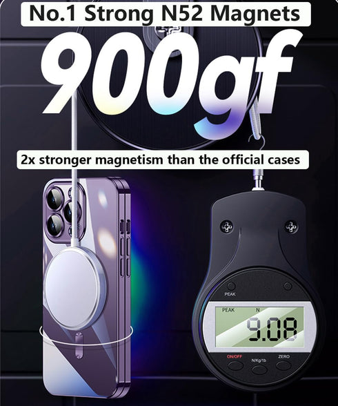 iPhone 14 Pro Clear Case - Slim Shockproof MagSafe Compatible with Built-in Camera Lens Protector - Blue 6.1"