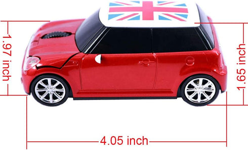 Super Cute Wireless Car Mouse, USB Optical Gaming Mice with Mini Receiver for Notebook and PC