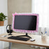 Apojgitn Cute Lace Monitor Cover, Pink Kawaii Desk Accessories for Computer Monitor Decor, Elastic Screen Dust Cover