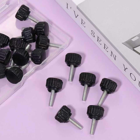 Impnit 24 M4 15 mm Pieces x Threaded Knurled Thumbscrew, Monitor Screws for Vesa Mount Screws Carbon Steel Clamping