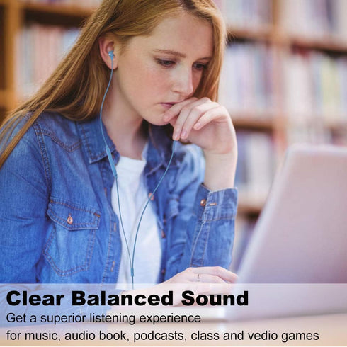 Joymiso Tangle Free Earbuds, Comfortable Lightweight In Ear Headphones for Kids Women Small Ears, Wired Ear Buds with