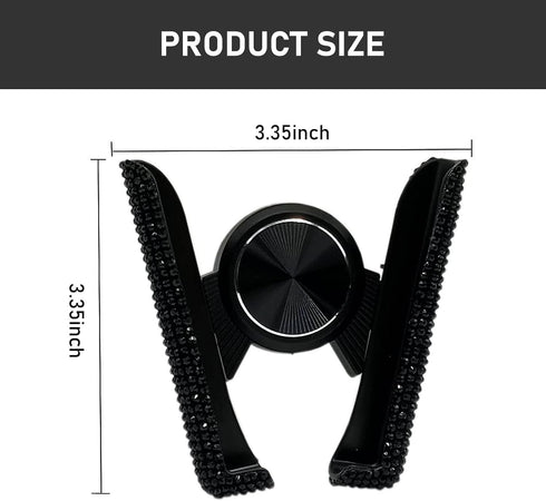 awlbed 1 PC Bling Car Mobile Phone Holder, Personalized Rhinestone Design Elastic Adjustable Fully Automatic Opening