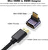AreMe 8K (2 Pack), 90 Mini HDMI to HDMI Adapter Up and Down Degree Right Angle Mini HDMI Male to HDMI Female Converter