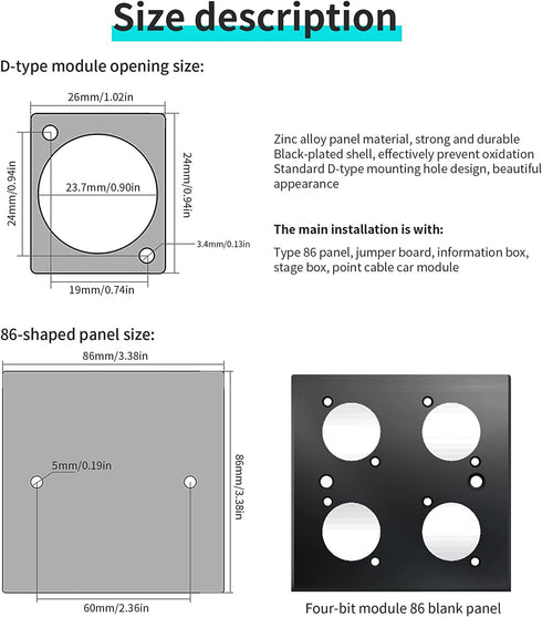 USB 3.0 D Panel Mount Solderless Connector, Female to Female Coupler Socket Pass Through Adapter, Speed 5Gbps