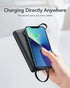 VRURC Portable Charger 10000mAh with Built-in Cables, Slim USB C Power Bank, 5 Output 2 Input, Compatible with iPhone,