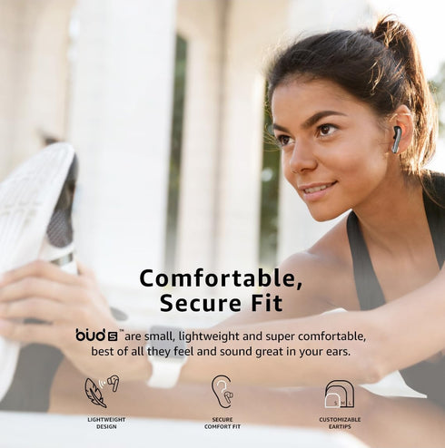 iBUD Buds - Wireless Noise Cancelling Earbuds, 36Hr Playtime, Bluetooth 5.3, IPX5 Waterproof, Secure Comfort Fit, 4