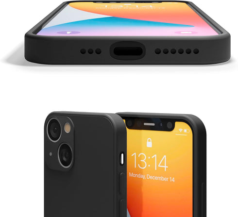 Red Ember 13 6.1-Inch, Shockproof Case for iPhone Ultra Slim Protective Liquid Silicone Matte Finish Phone Case