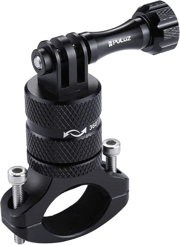 PULUZ Bike Camera Handlebar Mount for GoPro Hero 12/11/10/9/8/7/6, 360 Degree Rotation Aluminum Bicycle Bracket for DJI
