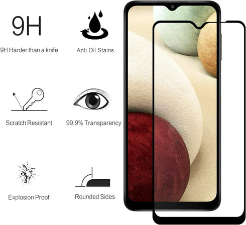 Tempered Glass Screen Protector for Samsung Galaxy A03s - 2 Pack, HD Clear, 9H Hardness, Case Friendly