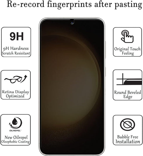 [2+2 Pack Samsung Galaxy S24 Plus Privacy Screen Protector and Camera Lens Protector, Premium Tempered Glass, No Bubbles