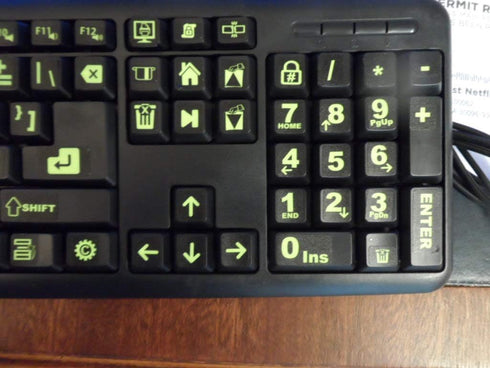 Sovereign GA 194 Set 3 Keyboard Stickers piece with Big Luminescent Extra Large Symbols. Yr. Warranty. Will Not Wear