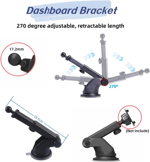 Bokexing Replacement Suction Cup Mount Part, Suction Cup Bracket for GPS Ball Joint Flexible Mounting Disk Mount