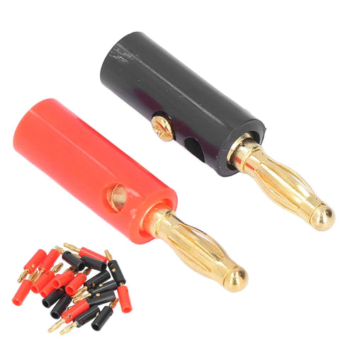 20pcs 4mm Keenso Banana Speaker Cable Plug, Gold Plated Open Screw Type Banana Connector for Audio Video Receivers