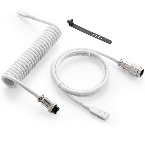 GUNMJO Pro Custom Coiled USB C Cable for Gaming Keyboard, Double-Sleeved Mechanical