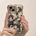 Cute iPhone 11 Case: Girly Silver Plating Curly Wave Frame, Shockproof Meteorite Shape & Kawaii Bubble Design.