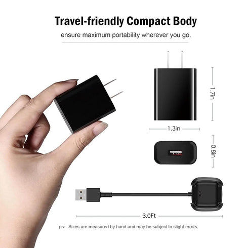 6FT Fast Wall Charger for Fitbit Versa 2, USB Charging Cable Cord Replacement Dock