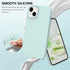 DOMAVER Liquid Silicone Case for iPhone 13, Soft Gel Rubber Microfiber Lining, Shockproof Protective Cover, Light Green