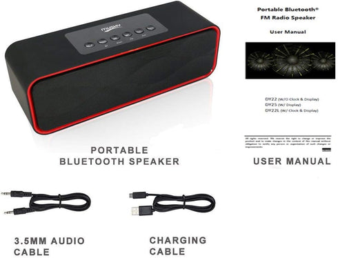 i-Tentek 10W MP3, Portable Bluetooth Stereo Speaker, with Acoustic Drivers,FM Radio & Handsfree Speakerphone, Slots